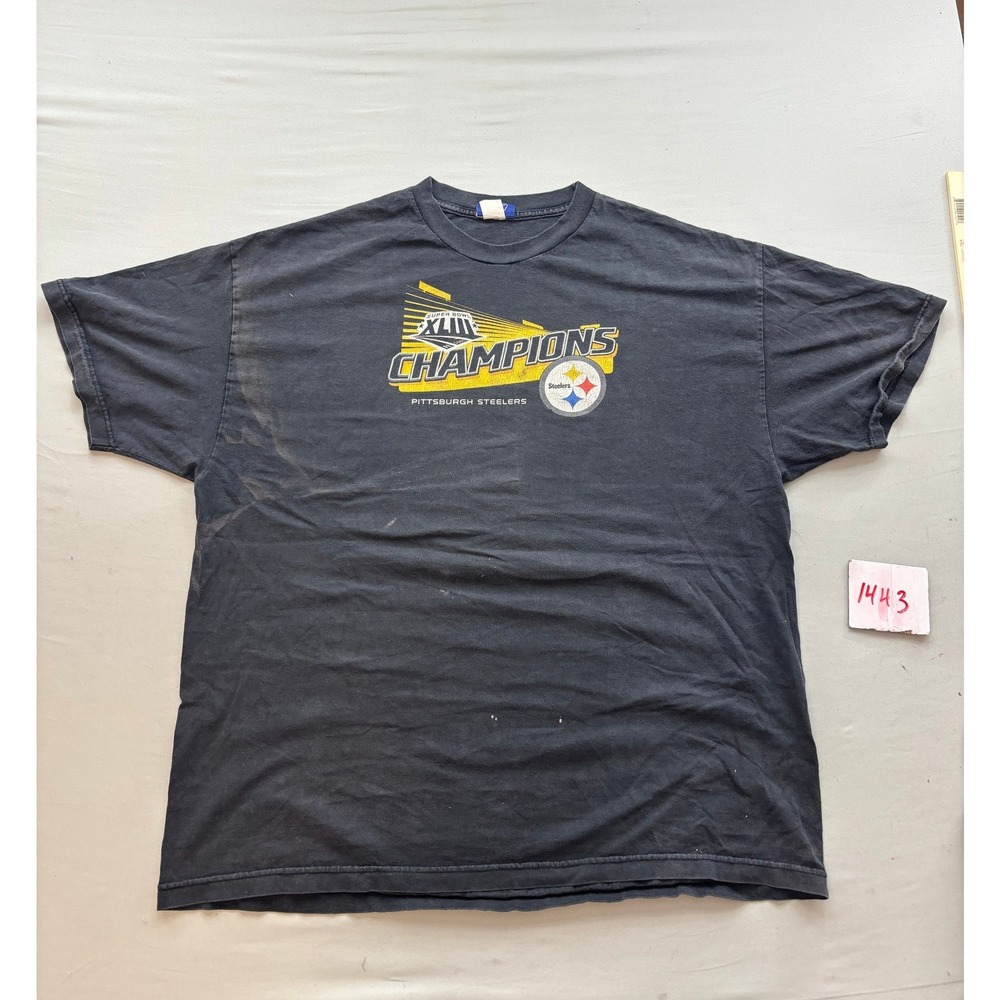 Reebok Pittsburgh Steelers Super Bowl XLIII Champions Roster T-Shirt Black XL